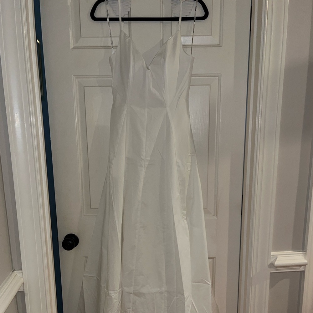 NWT Andrea Iyamah Vola White Maxi Dress - Picture 13 of 13